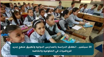 20 سبتمبر.. انطلاق الدراسة بالمدارس الدولية وتطبيق منهج جديد للرياضيات في الحكومية والخاصة